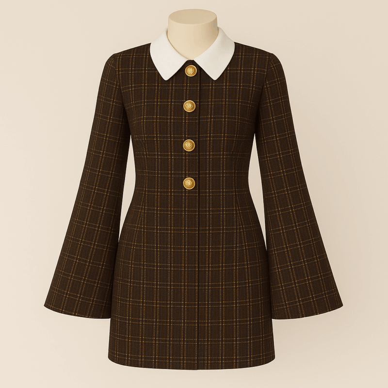 Mocha Lattice Elegance Dress
