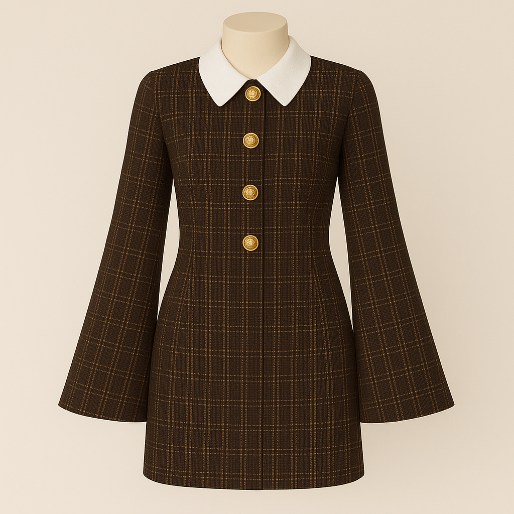 Mocha Lattice Elegance Dress