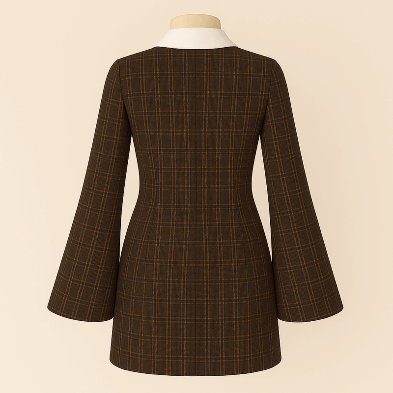Mocha Lattice Elegance Dress - Image 2