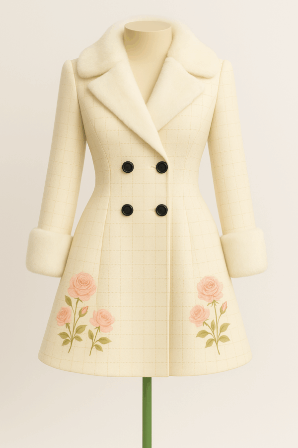 White Cream Blossom Coat