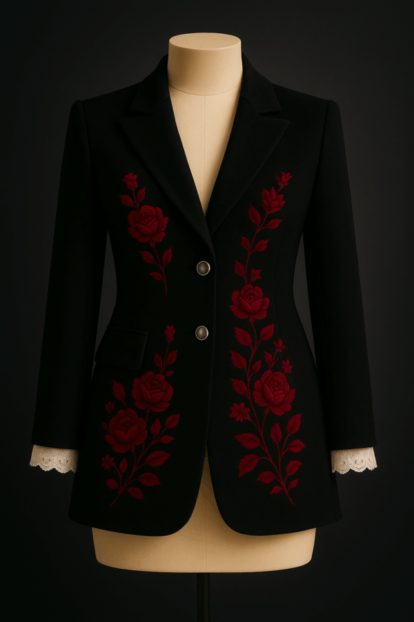 Dark Cherry Blossom Blazer