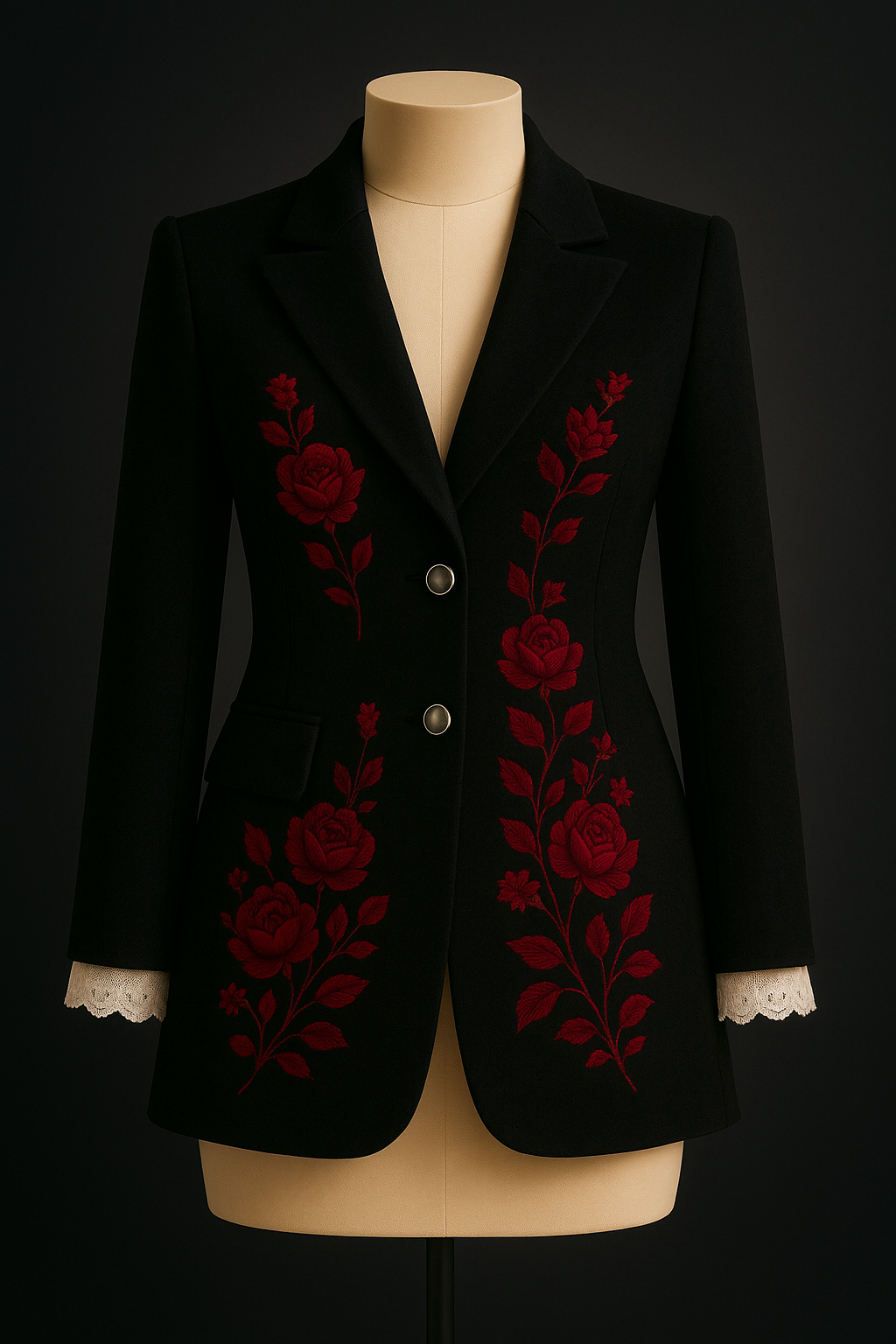 Dark Cherry Blossom Blazer