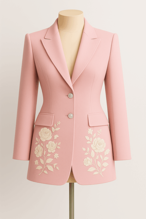White Rose Petal Blazer