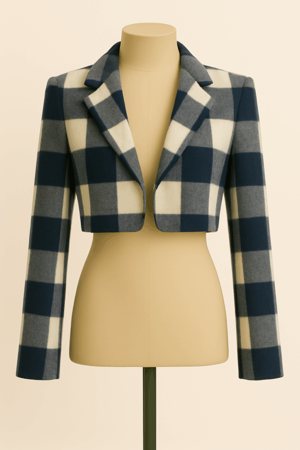 Blueberry Checkerboard Crop Top