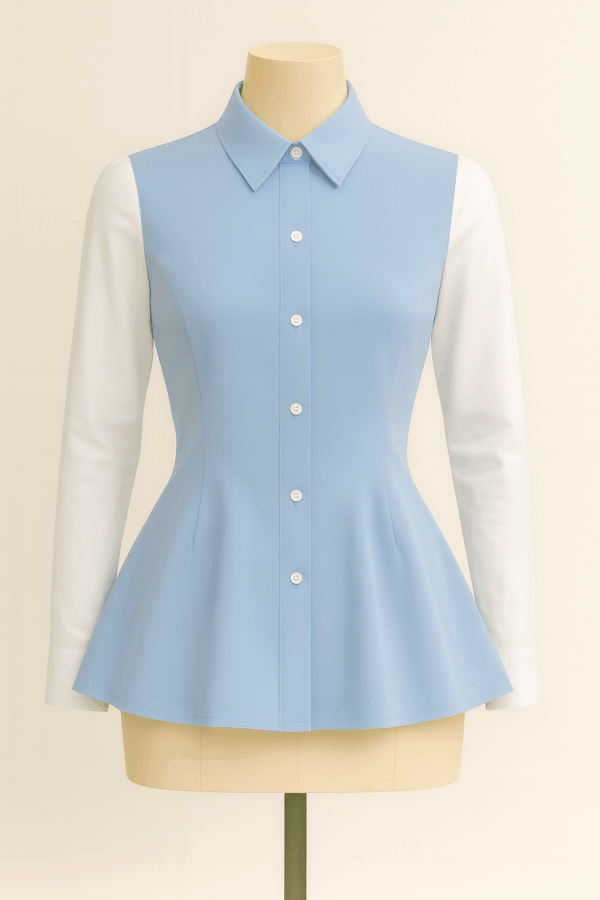 Blueberry Cream Peplum Top