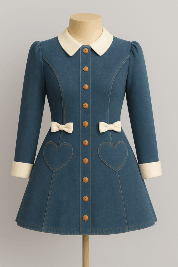 Blue Denim Ribbon Couture