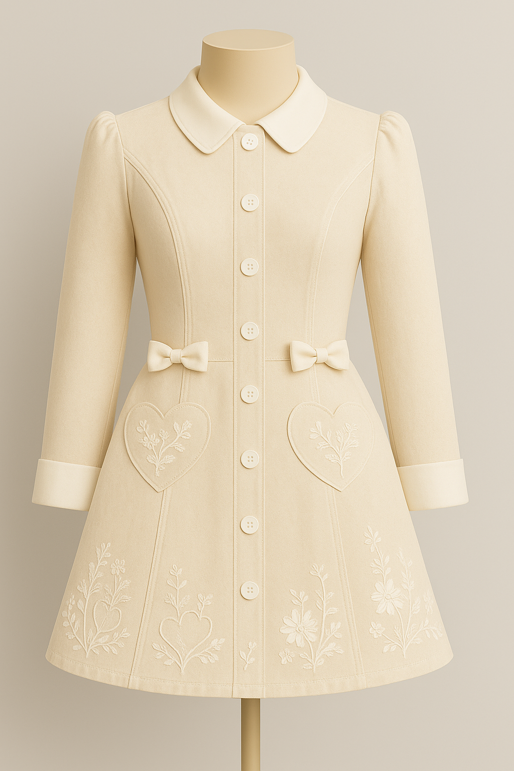 White Cream Floral Couture