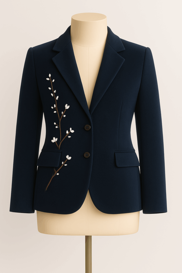 Ocean White Petals Blazer