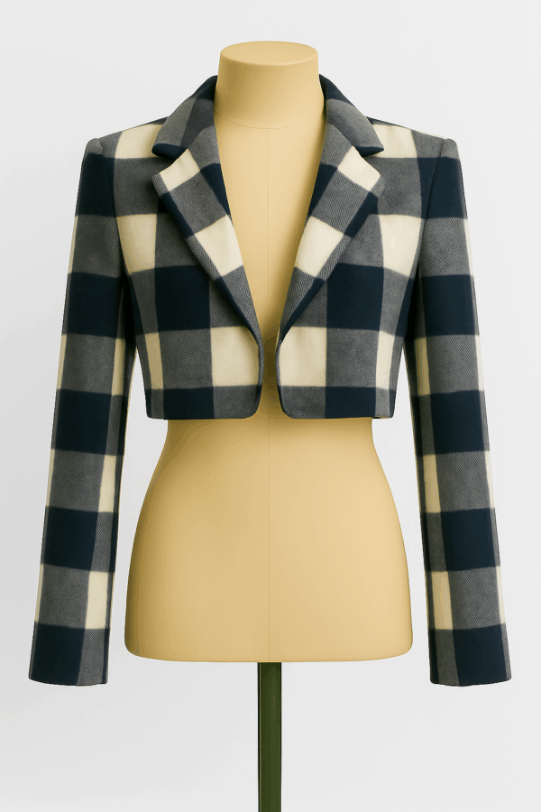 Blueberry Checkerboard Crop Top