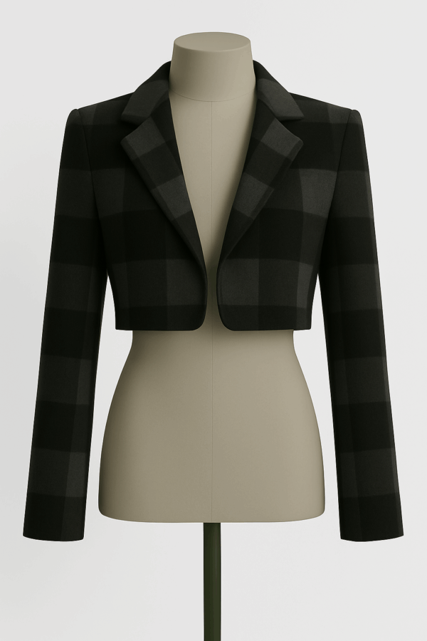 Dark Grey Checkerboard Crop Top