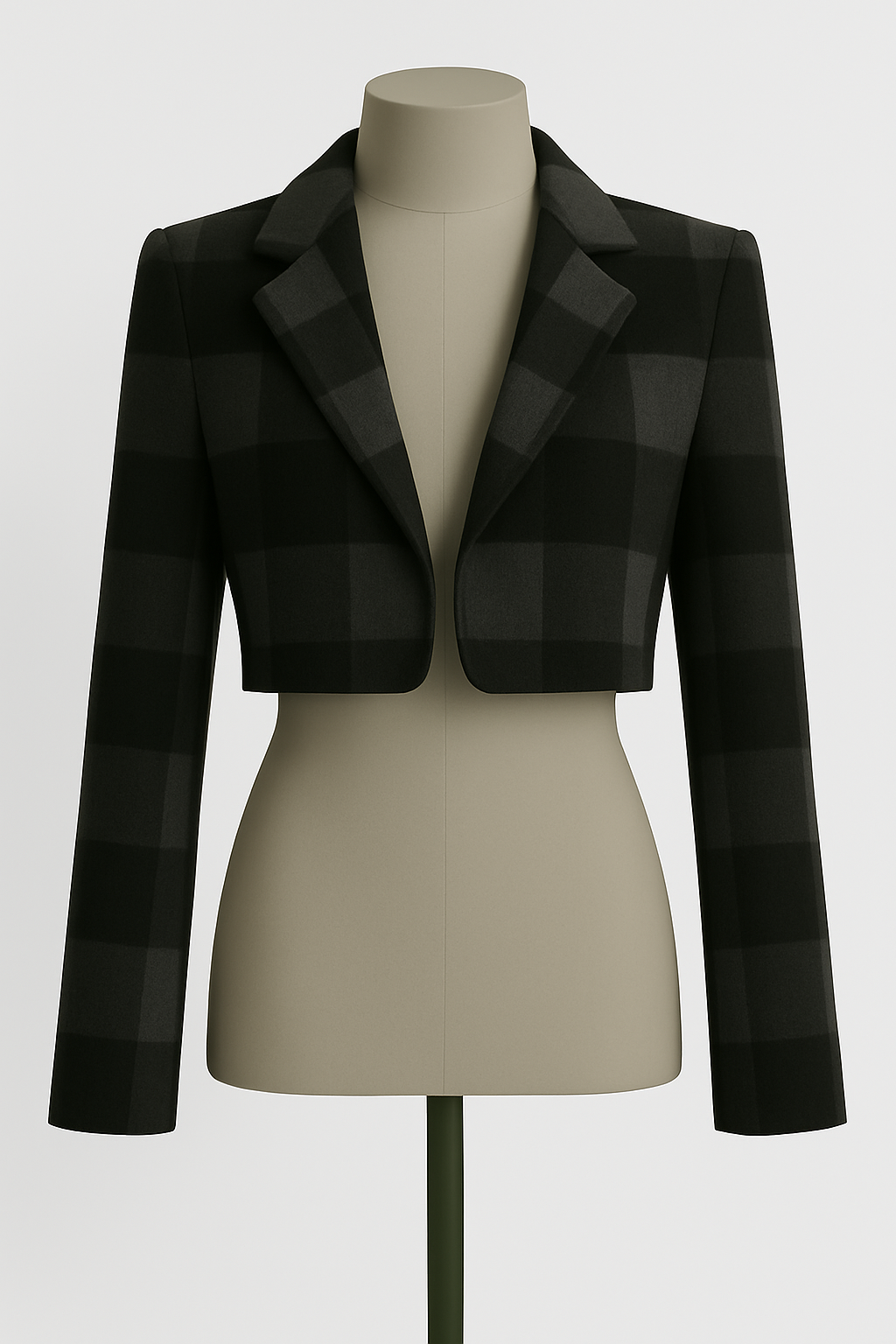 Dark Grey Checkerboard Crop Top