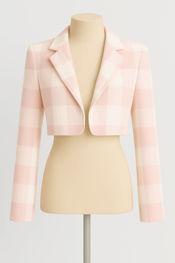 Pink Cherry Checkerboard Crop Top