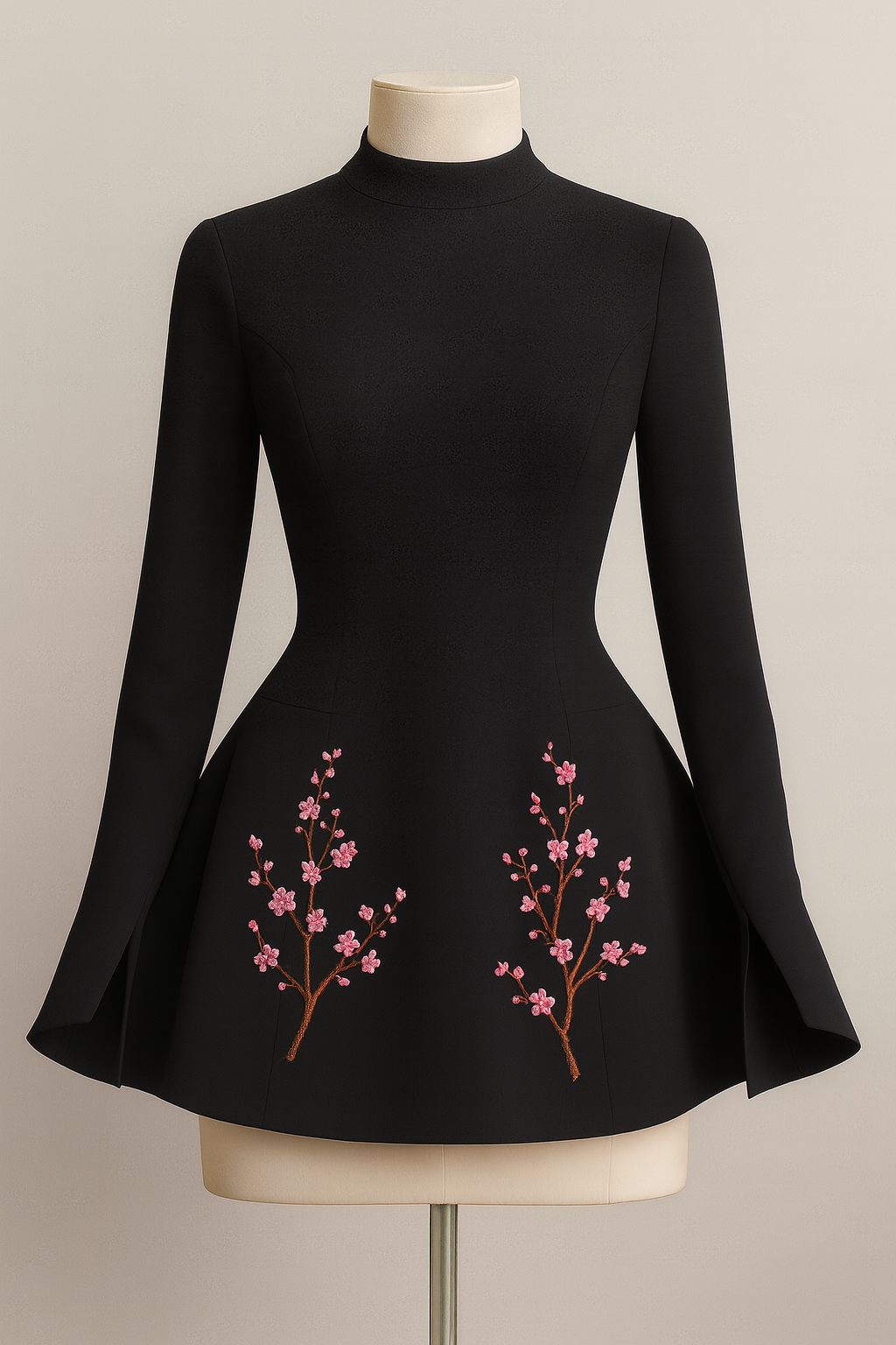 Dark Obsidian Cherry Blossom Dress