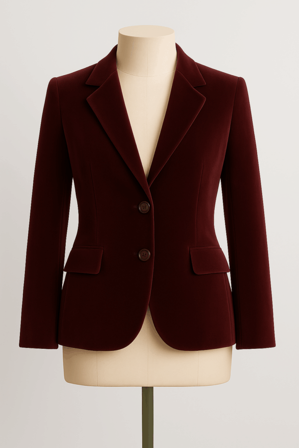 Dark Red Velour Blazer