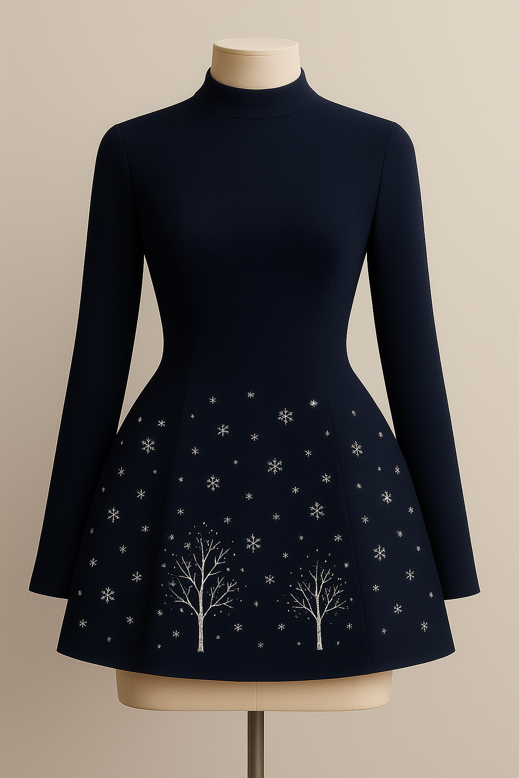 Navy Winter Frost Dress